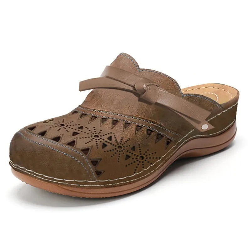 Sandały Slip On z Wzorem i Okrągłym Nosem