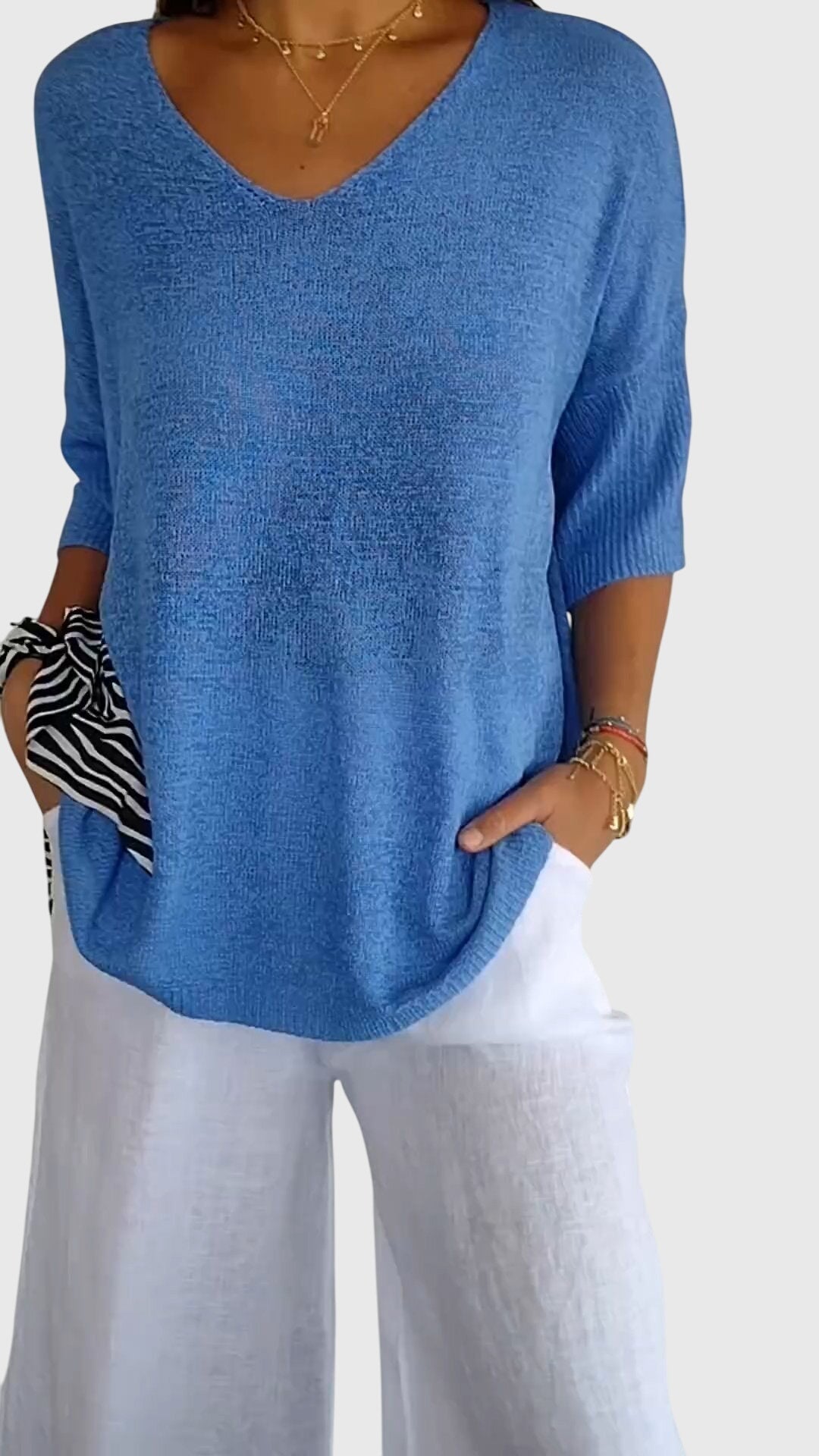 Oversize Bluzka Trzy Czwarte