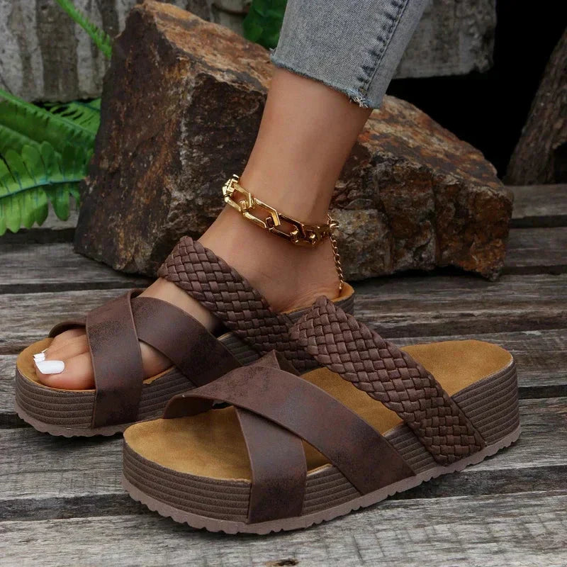 Sandały Woven Crisscross Open