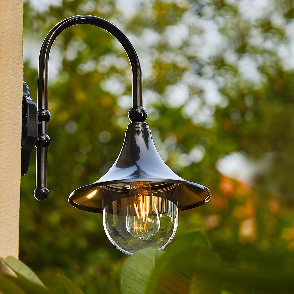 Kinkiet Ścienny Zewnętrzny Gooseneck Wodoodporny