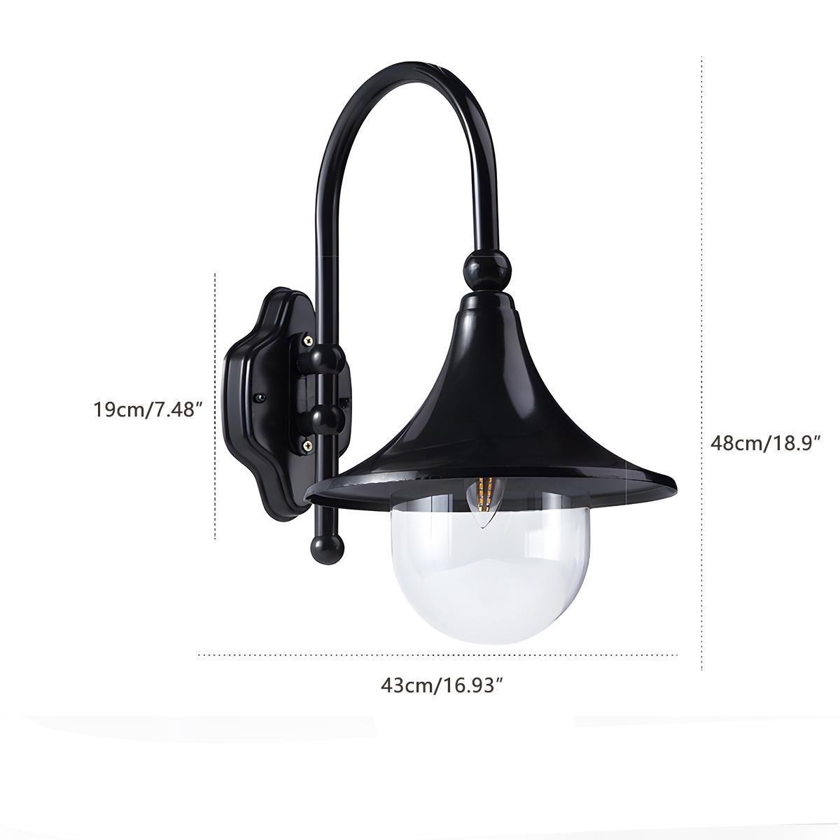 Kinkiet Ścienny Zewnętrzny Gooseneck Wodoodporny